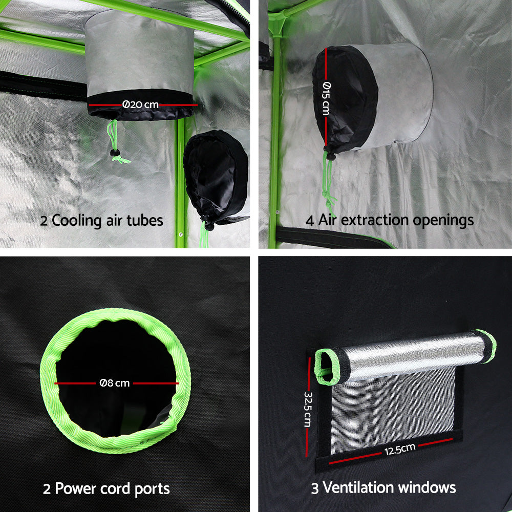 Greenhouses & Accessories: Green Fingers Grow Tent 90x50x160CM Hydroponics Kit Indoor Plant Room System