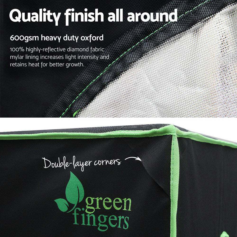 Greenhouses & Accessories: Green Fingers Grow Tent 90x50x160CM Hydroponics Kit Indoor Plant Room System