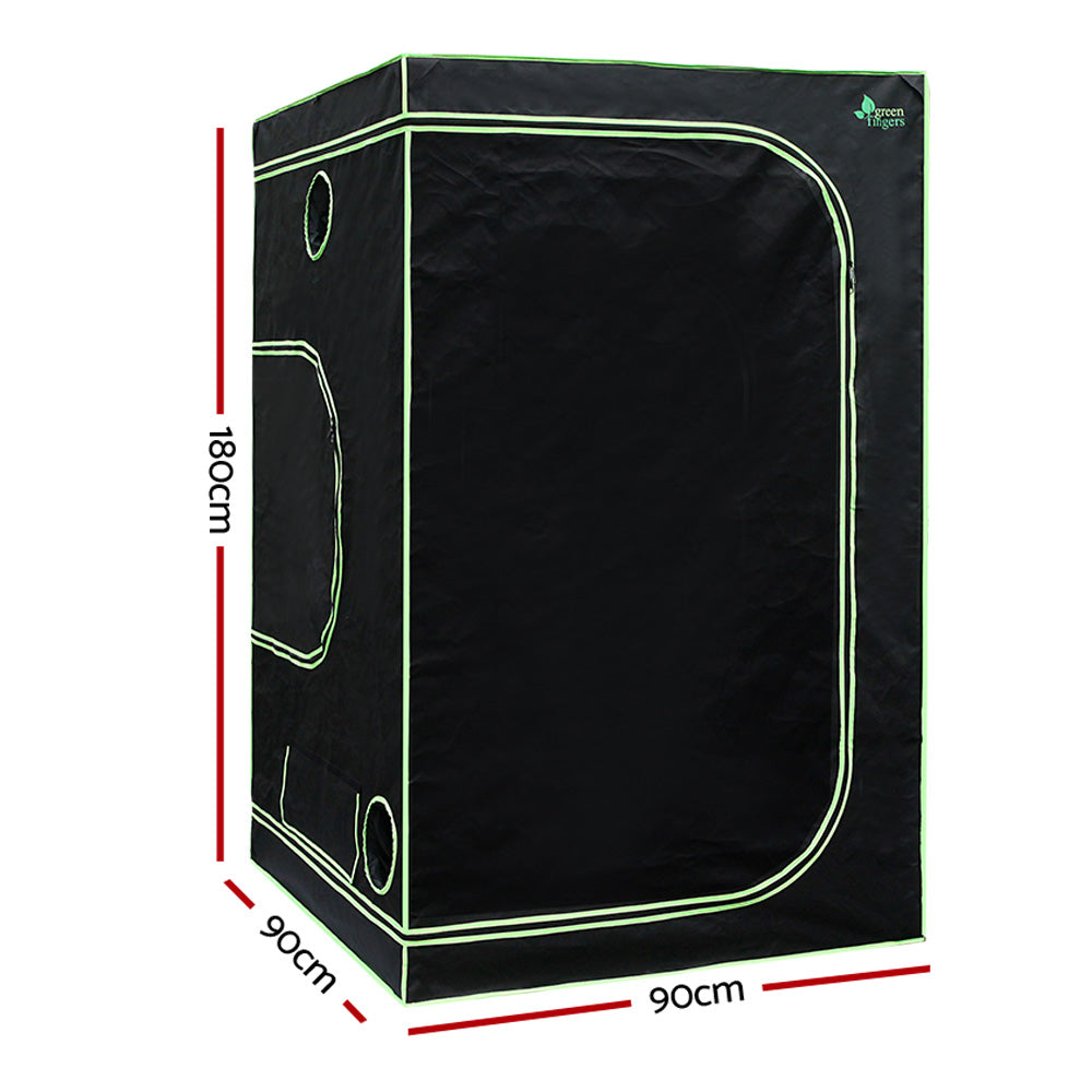 Greenhouses & Accessories: Green Fingers Grow Tent 90x90x180CM Hydroponics Kit Indoor Plant Room System