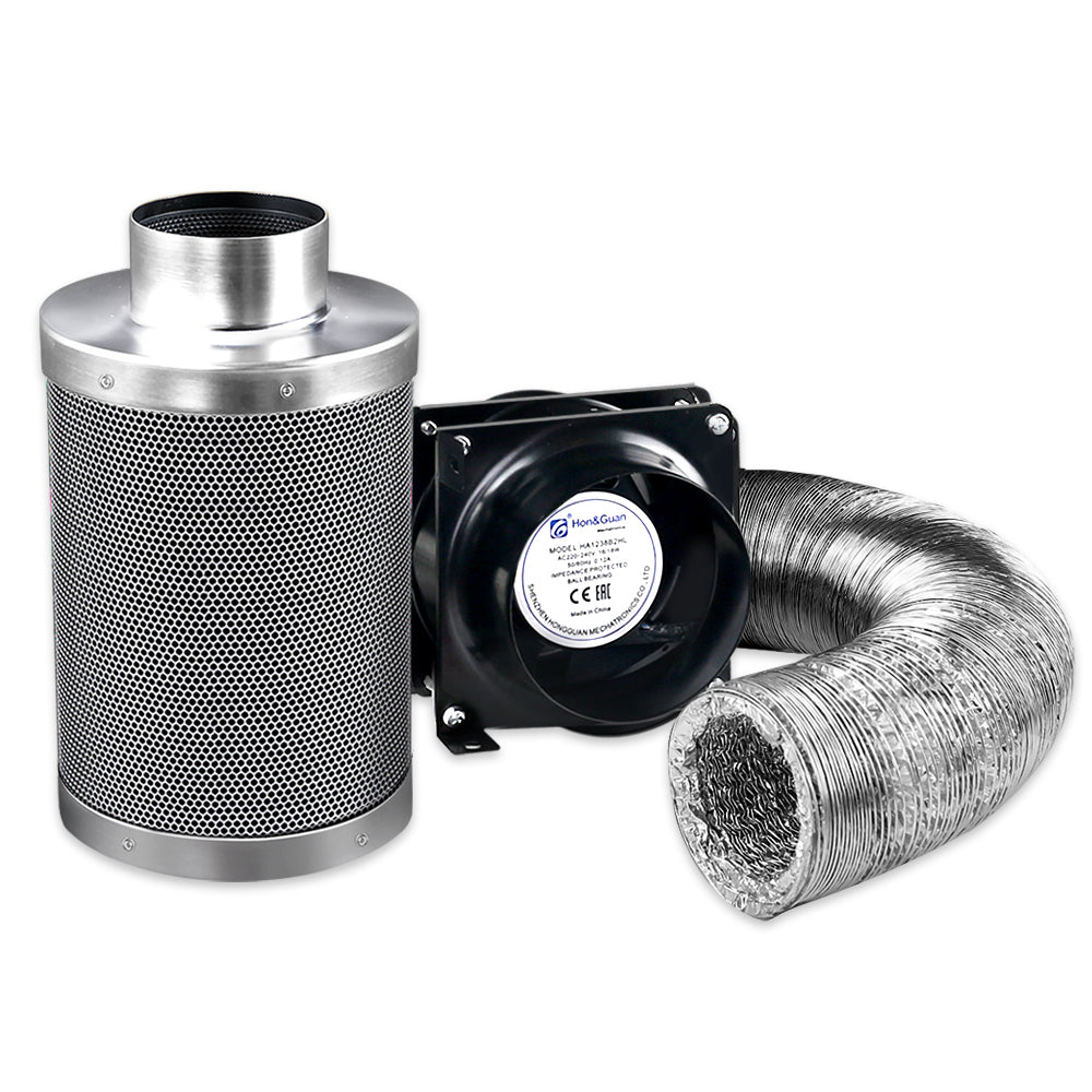 Greenhouses & Accessories: Green Fingers 4"Ventilation Kit Fan Hydroponics Grow Tent Kit Carbon Filter Duct,Green Fingers 4"Ventilation Kit Fan Hydroponics Grow Tent Kit Carbon Filter Duct