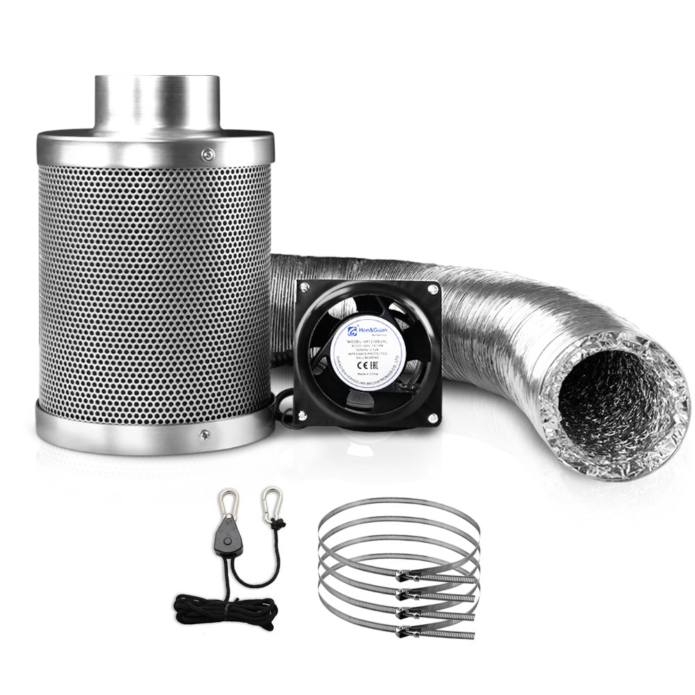 Greenhouses & Accessories: Green Fingers 6"Ventilation Kit Fan Hydroponics Grow Tent Kit Carbon Filter Duct,Green Fingers 6"Ventilation Kit Fan Hydroponics Grow Tent Kit Carbon Filter Duct