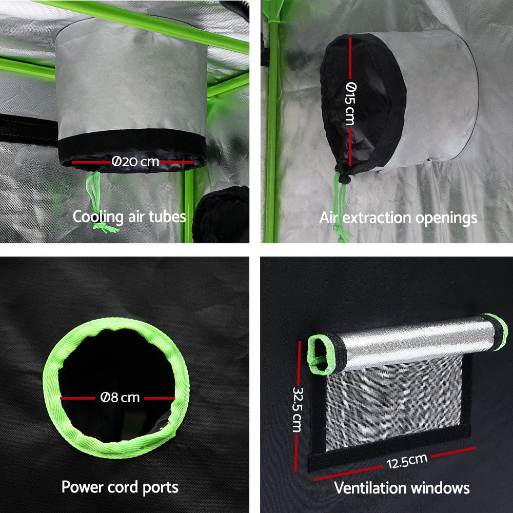 Greenhouses & Accessories: Green Fingers Grow Tent Light Kit 120x120x200CM 1000W LED 4" Vent Fan,Green Fingers Grow Tent Light Kit LED 1000W Full Spectrum 4" Vent 120x120x200CM