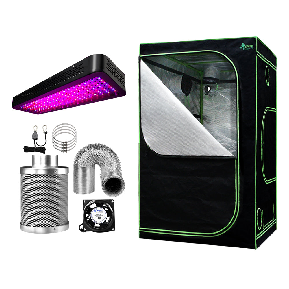 Greenhouses & Accessories: Green Fingers Grow Tent Light Kit 120x120x200CM 2000W LED 6" Vent Fan,Green Fingers Grow Tent Light Kit LED 2000W Full Spectrum 6" Vent 120x120x200CM