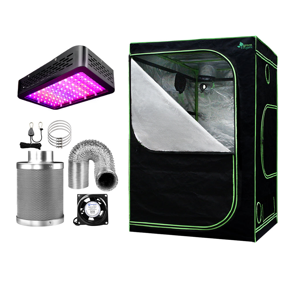Greenhouses & Accessories: Green Fingers Grow Tent Light Kit 150x150x200CM 1000W LED 4" Vent Fan,Green Fingers Grow Tent Light Kit LED 1000W Full Spectrum 4" Vent 150x150x200CM