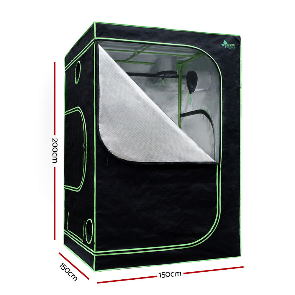 Greenhouses & Accessories: Green Fingers Grow Tent Light Kit 150x150x200CM 2000W LED 6" Vent Fan,Green Fingers Grow Tent Light Kit LED 2000W Full Spectrum 6" Vent 150x150x200CM