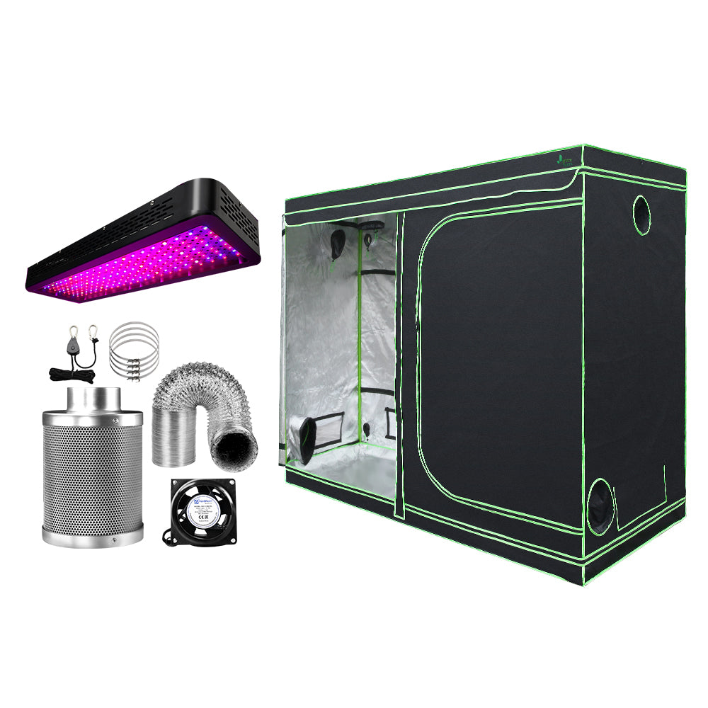 Greenhouses & Accessories: Green Fingers Grow Tent Light Kit 240x120x200CM 2000W LED 6" Vent Fan,Green Fingers Grow Tent Light Kit LED 2000W Full Spectrum 6" Vent 240x120x200CM