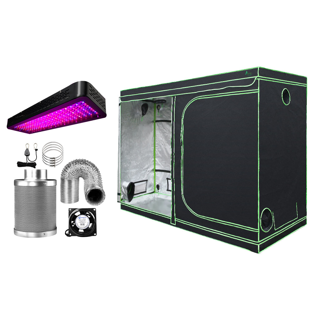 Greenhouses & Accessories: Green Fingers Grow Tent Light Kit 280x140x200CM 2000W LED 6" Vent Fan,Green Fingers Grow Tent Light Kit LED 2000W Full Spectrum 6" Vent 280x140x200CM