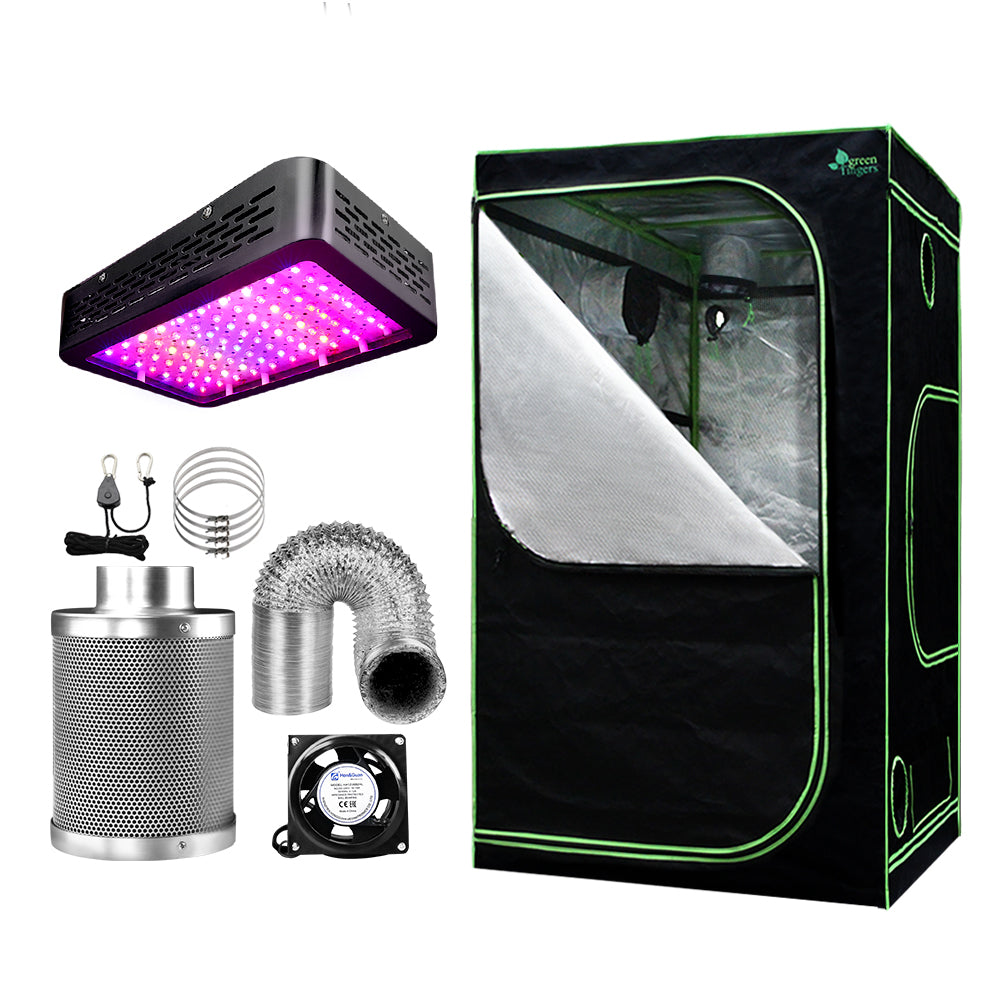 Greenhouses & Accessories: Green Fingers Grow Tent Light Kit 90x90x180CM 1000W LED 6" Vent Fan,Green Fingers Grow Tent Light Kit LED 1000W Full Spectrum 6" Vent 90x90x180CM