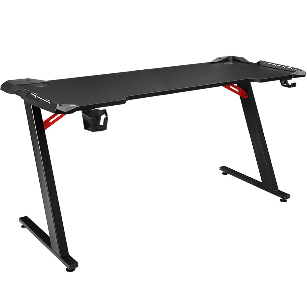 Desks: Artiss Gaming Desk Computer Desks LED Light 140CM