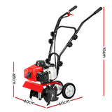 Outdoor Power Equipment: Giantz 63CC Tiller Garden Cultivator Rototiller 4 Blades Soil Plower Rotary Hoe