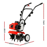 Outdoor Power Equipment: Giantz 63CC Tiller Garden Cultivator Rototiller 4 Blades Soil Plower Rotary Hoe