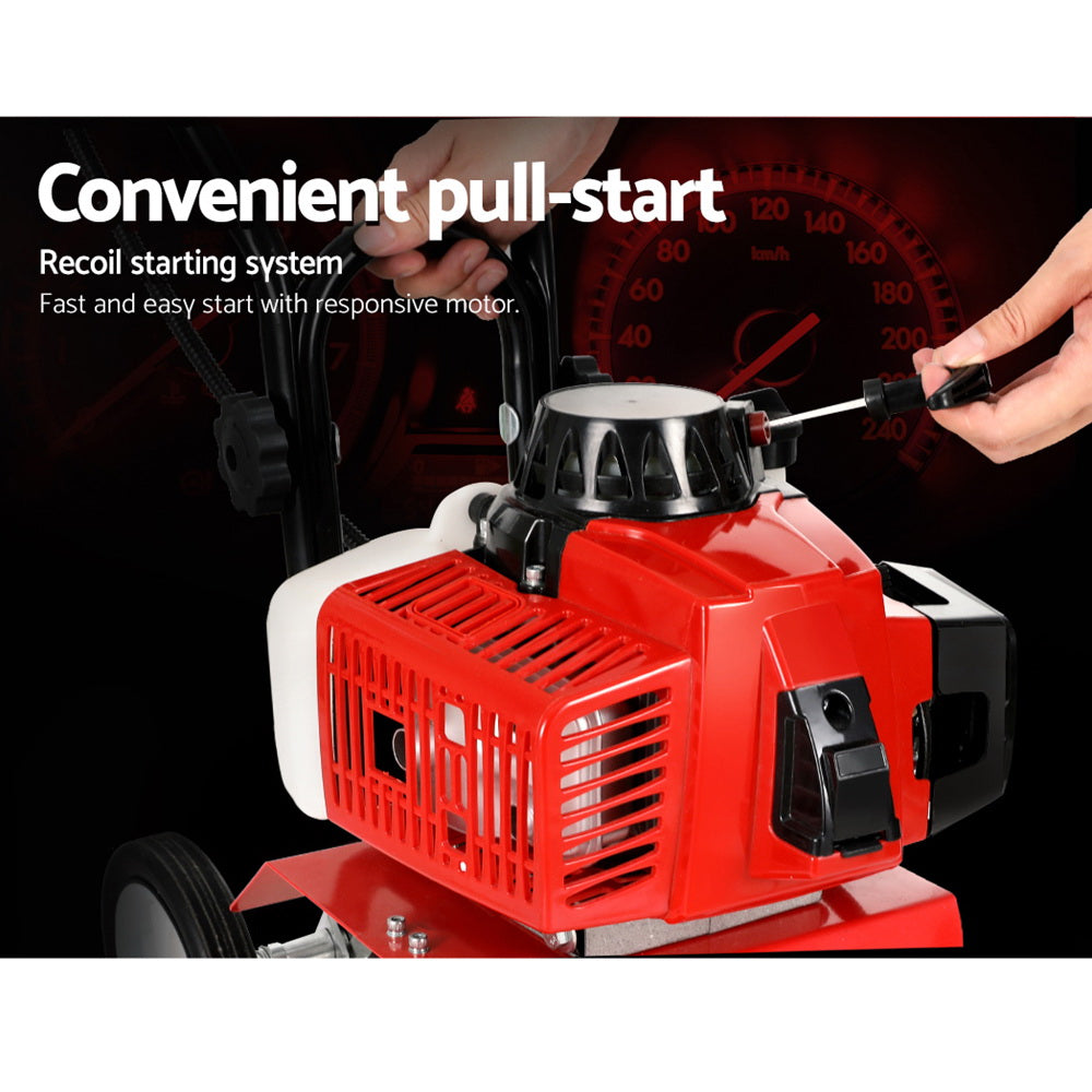 Outdoor Power Equipment: Giantz 63CC Tiller Garden Cultivator Rototiller 4 Blades Soil Plower Rotary Hoe