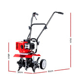 Outdoor Power Equipment: Giantz 65CC Tiller Rototiller Garden Cultivator 4 Blades Soil Power Rotary Hoe
