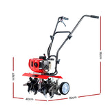 Outdoor Power Equipment: Giantz 65CC Tiller Rototiller Garden Cultivator 6 Blades Soil Power Rotary Hoe