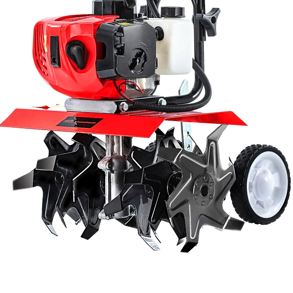Outdoor Power Equipment: Giantz 65CC Tiller Rototiller Garden Cultivator 6 Blades Soil Power Rotary Hoe