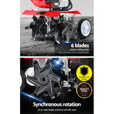 Outdoor Power Equipment: Giantz 65CC Tiller Rototiller Garden Cultivator 6 Blades Soil Power Rotary Hoe