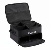 Everfit Golf Trunk Organizer for Car, 2-Tier Golf Storage Bag with Ventilated Shoe Compartment Black