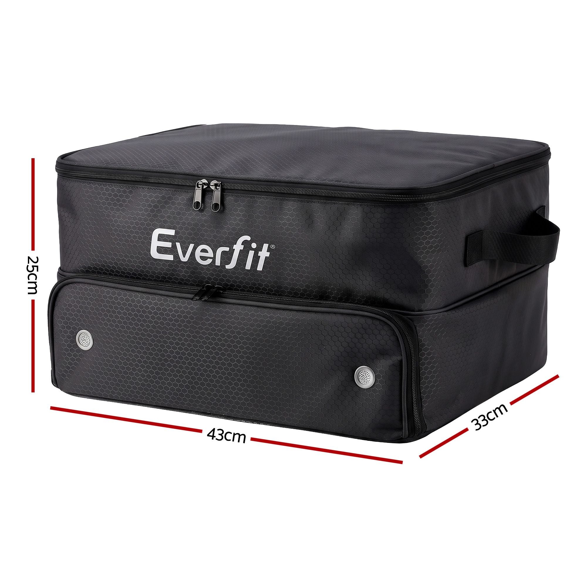 Everfit Golf Trunk Organizer for Car, 2-Tier Golf Storage Bag with Ventilated Shoe Compartment Black