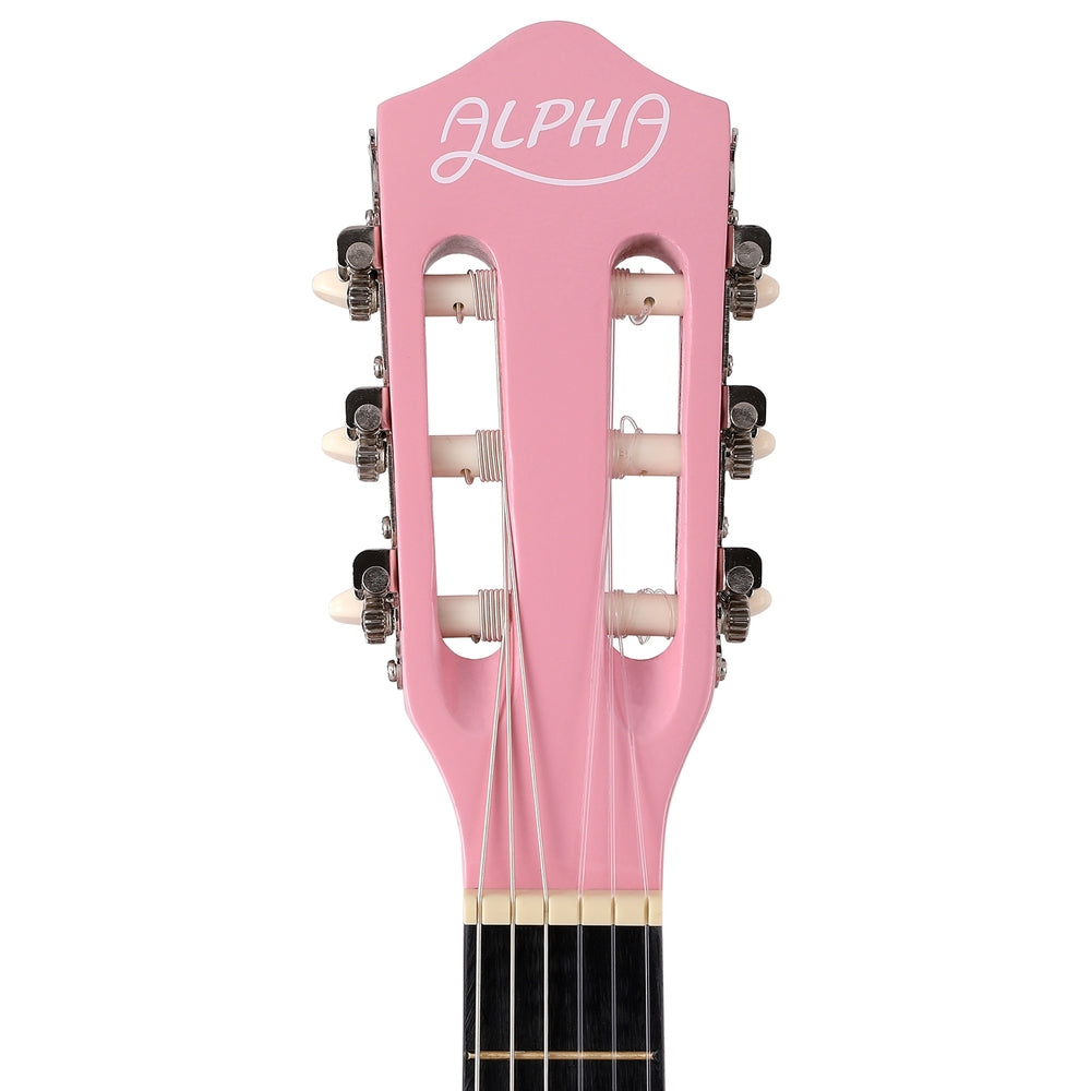 Guitars: Alpha 34 Inch Classical Guitar Wooden Body Nylon String Beginner Kids Gift Pink