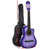 Alpha 34 Inch Classical Guitar Wooden Body Nylon String w/ Stand Beignner Purple