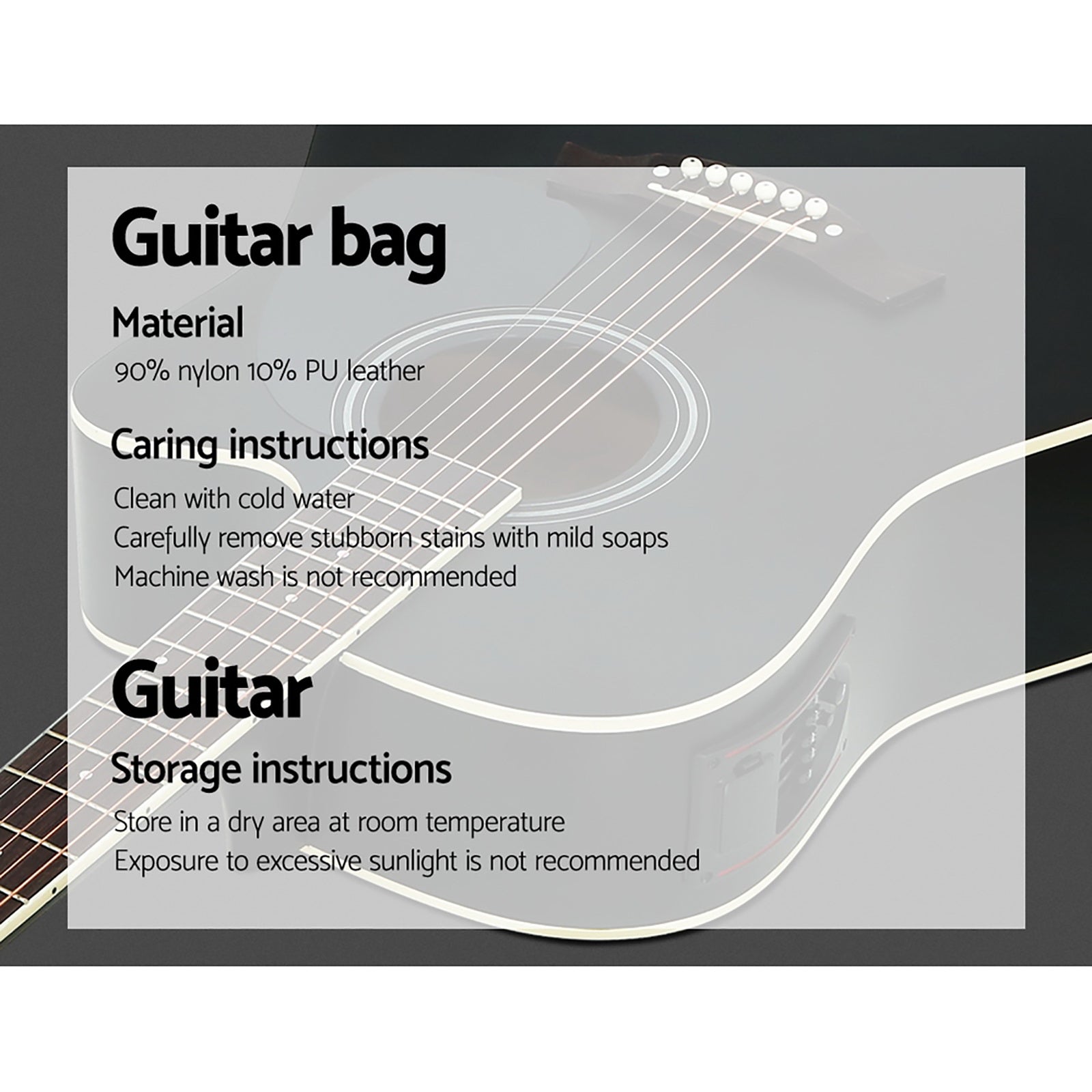 Guitars: Alpha 41 Inch Acoustic Guitar Equaliser Electric Output Cutaway w/ Stand Black