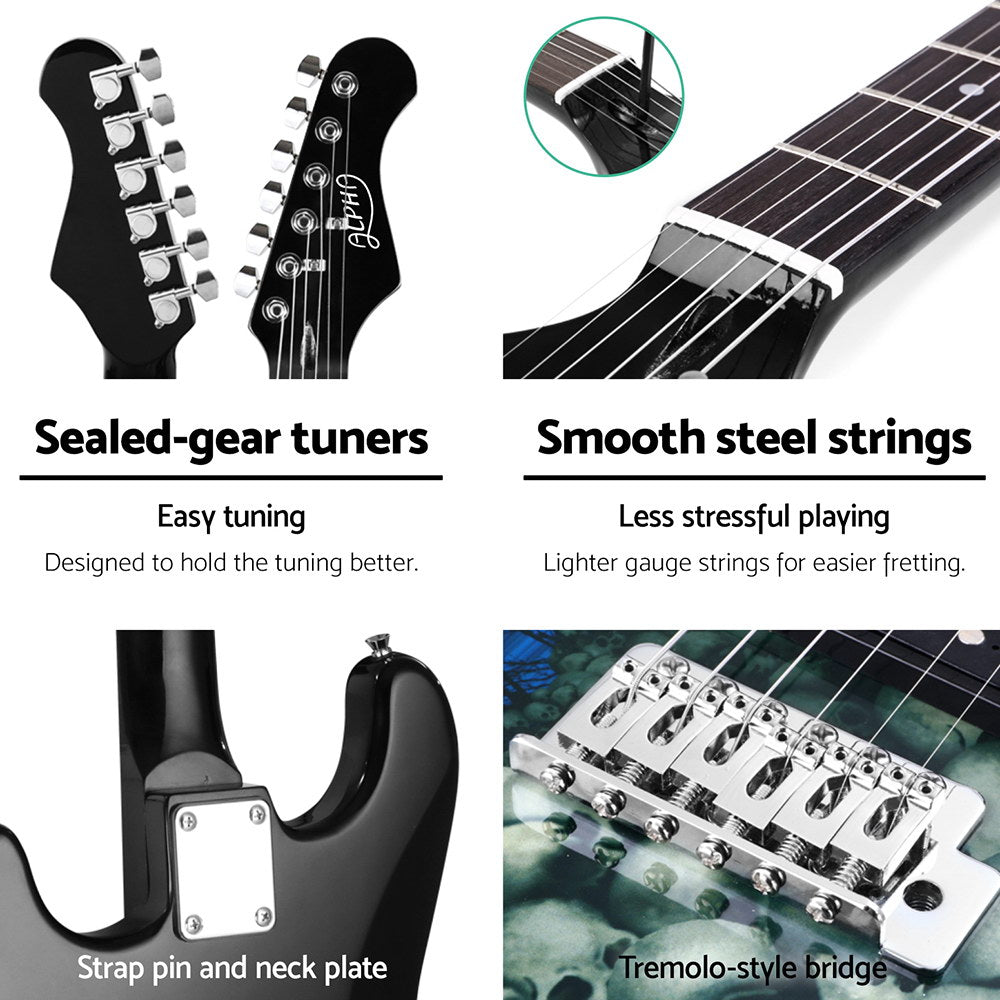 Guitars: Alpha Electric Guitar Music String Instrument 20W Amplifier