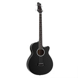 Alpha 43" Acoustic Bass Guitar Black 4-Band EQ
