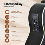 Alpha 43" Acoustic Bass Guitar Black 4-Band EQ