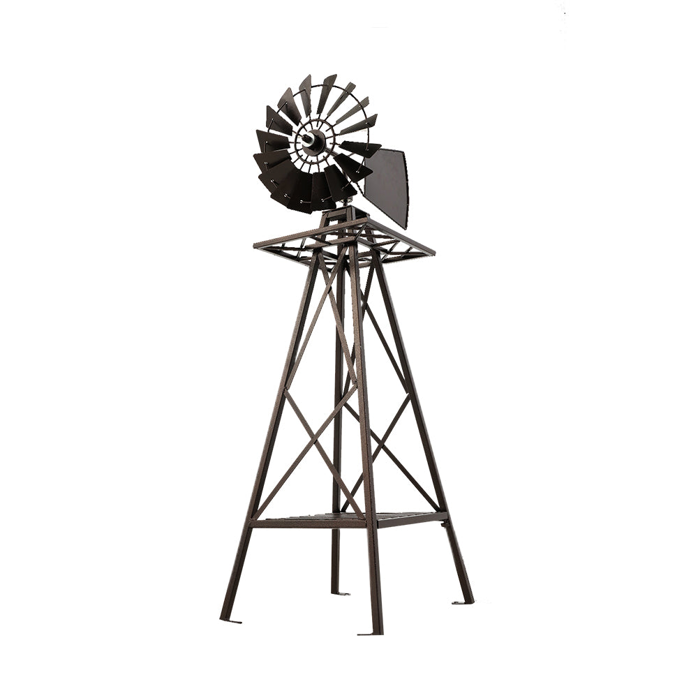 Garden Ornaments: Garden Windmill 160cm Metal Ornaments Outdoor Decor Ornamental Wind Mill
