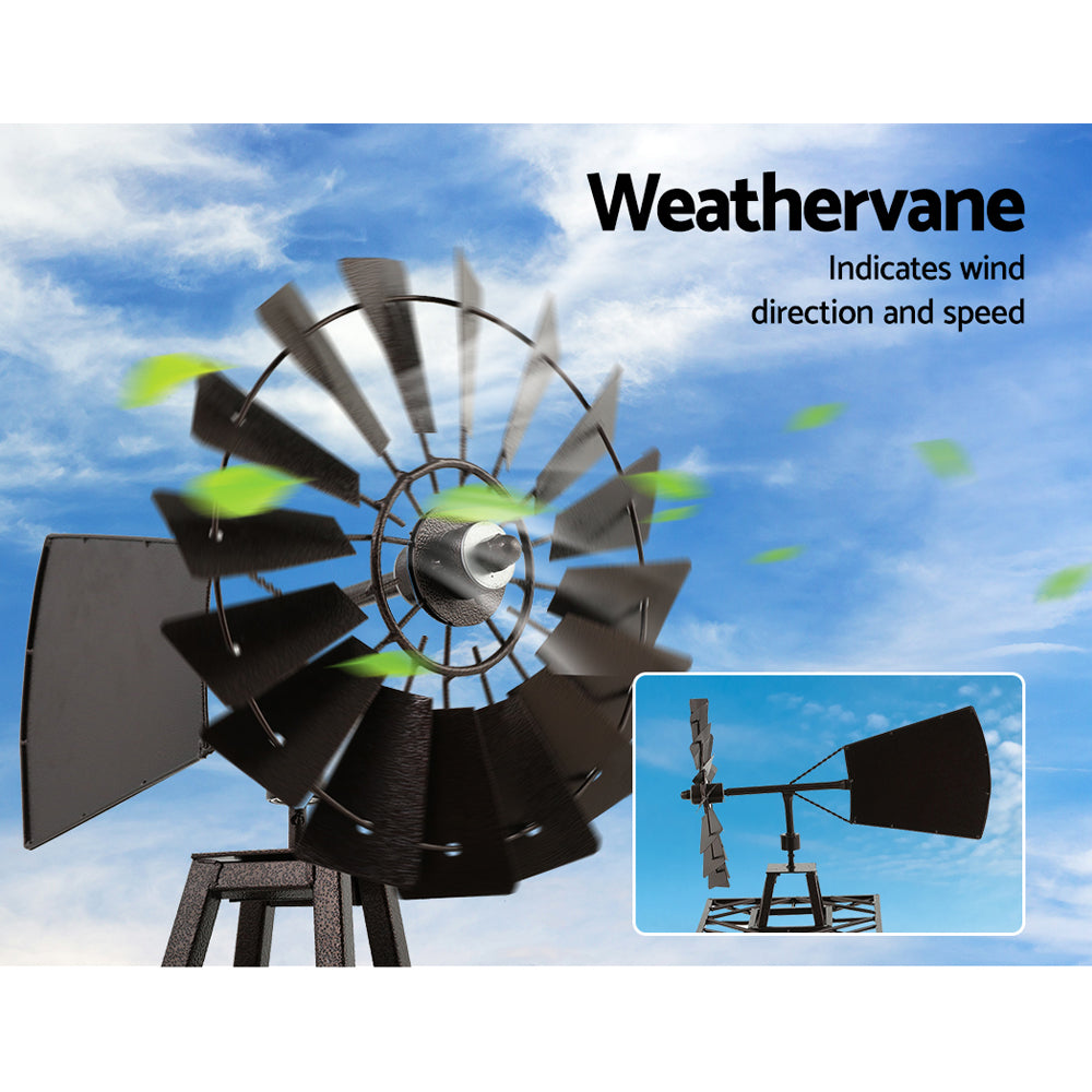 Garden Ornaments: Garden Windmill 160cm Metal Ornaments Outdoor Decor Ornamental Wind Mill