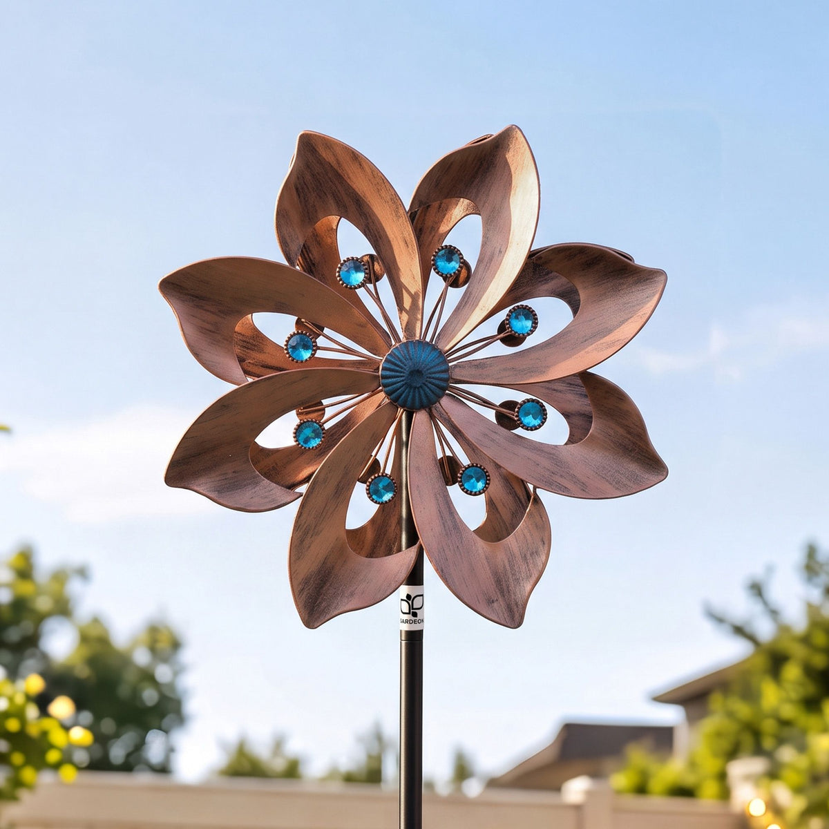 Gardeon Garden Windmill Double Layer Metal Wind Spinner 190cm Bronze
