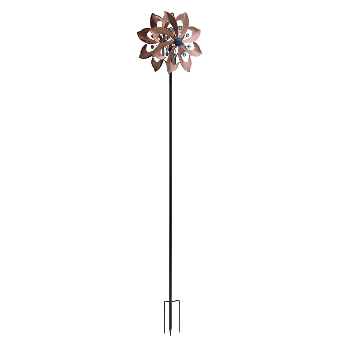 Gardeon Garden Windmill Double Layer Metal Wind Spinner 190cm Bronze