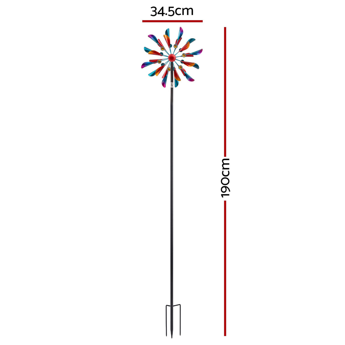 Gardeon Garden Windmill Metal Double Wind Spinner Outdoor Lawn Decor 190cm