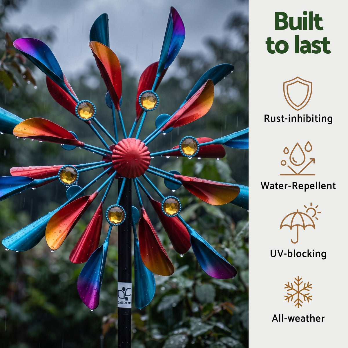 Gardeon Garden Windmill Metal Double Wind Spinner Outdoor Lawn Decor 190cm