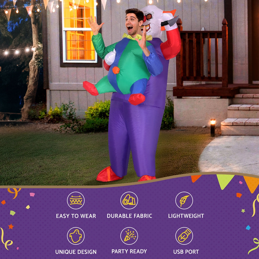 Party Supplies: Inflatable Clown Costume Adult Suit Blow Up Party Fancy Dress Halloween Cosplay