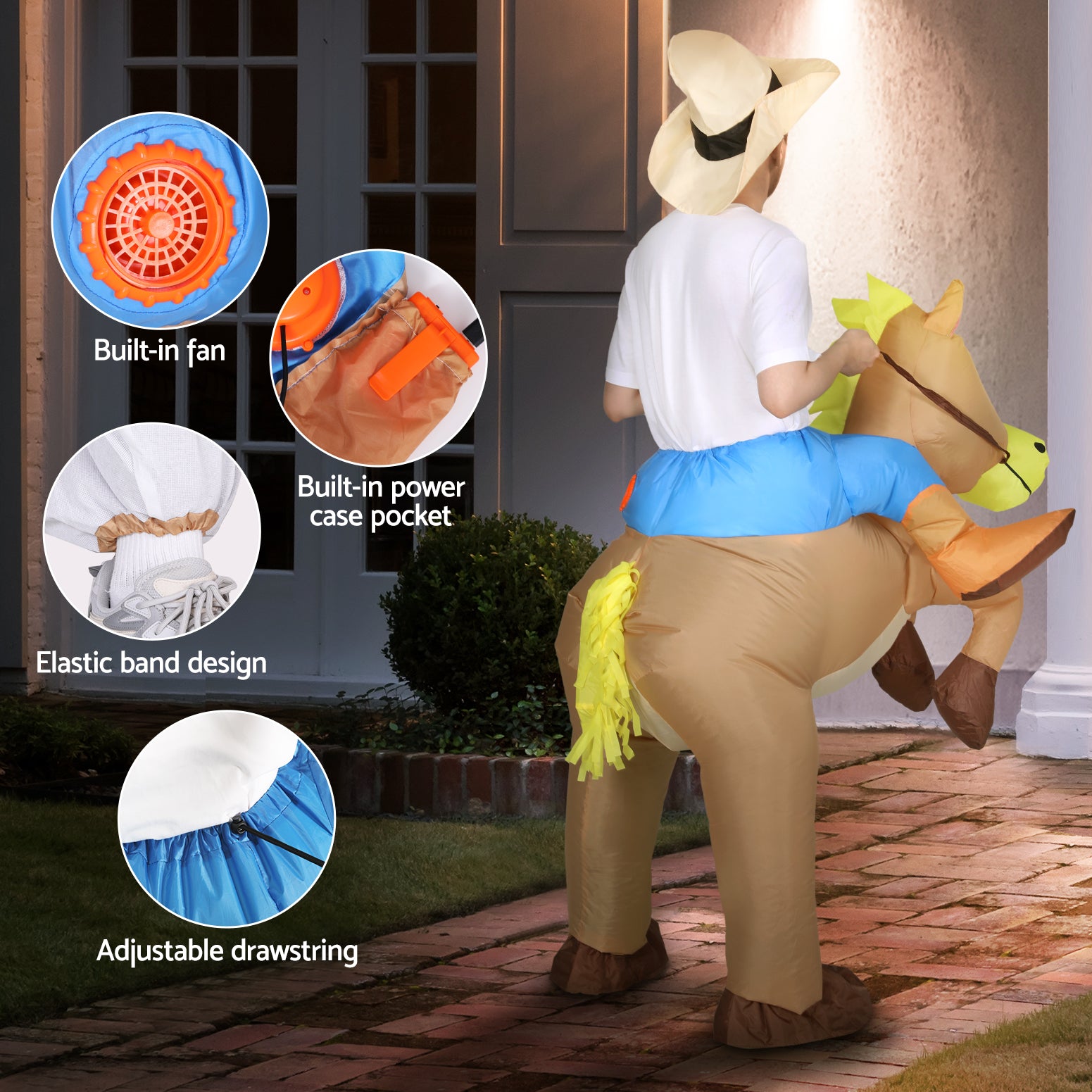 Party Supplies: Inflatable Cowboy Costume Adult Suit Blow Up Party Fancy Dress Halloween Cosplay