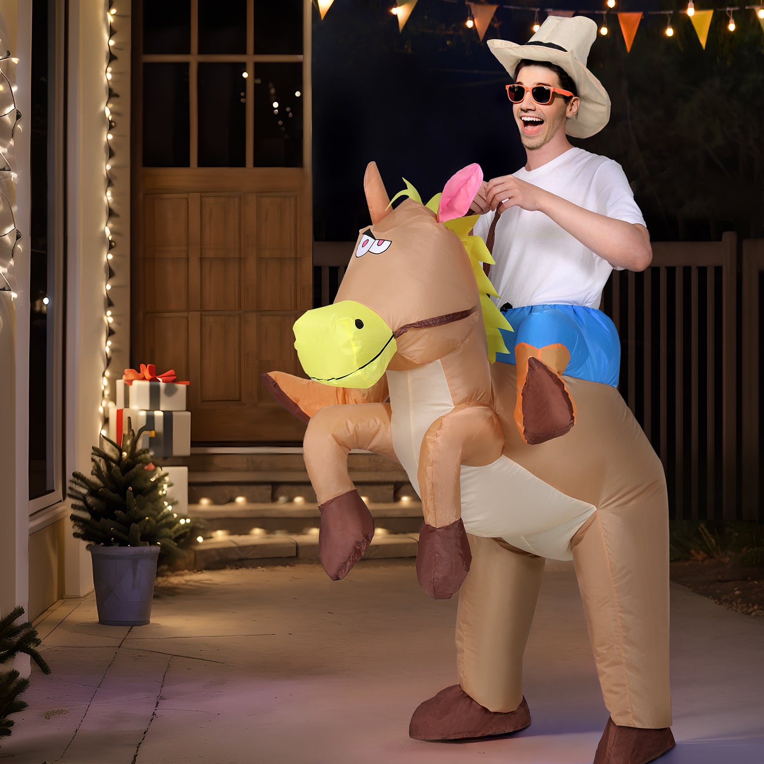 Party Supplies: Inflatable Cowboy Costume Adult Suit Blow Up Party Fancy Dress Halloween Cosplay