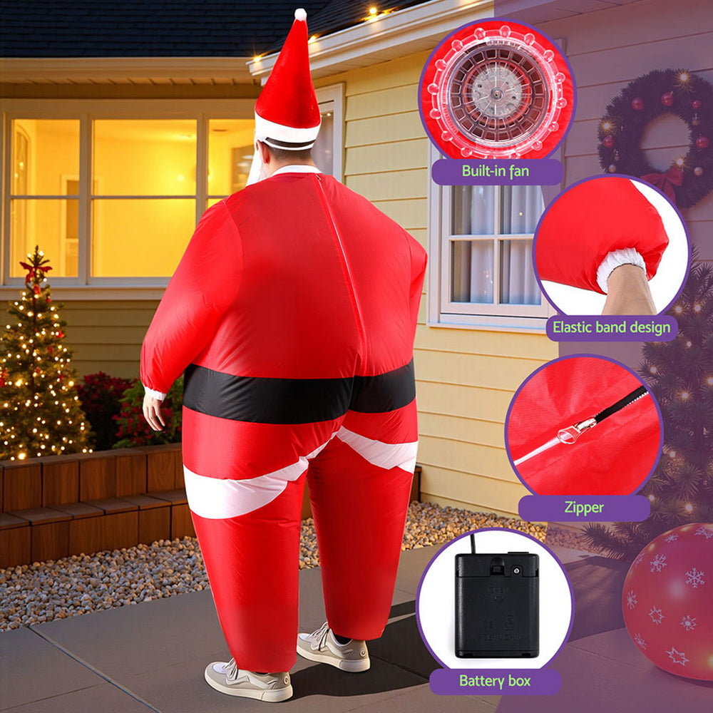 Party Supplies: Inflatable Christmas Santa Claus Costume Adult Suit Blow Up Party Fancy Dress Xmas Cosplay