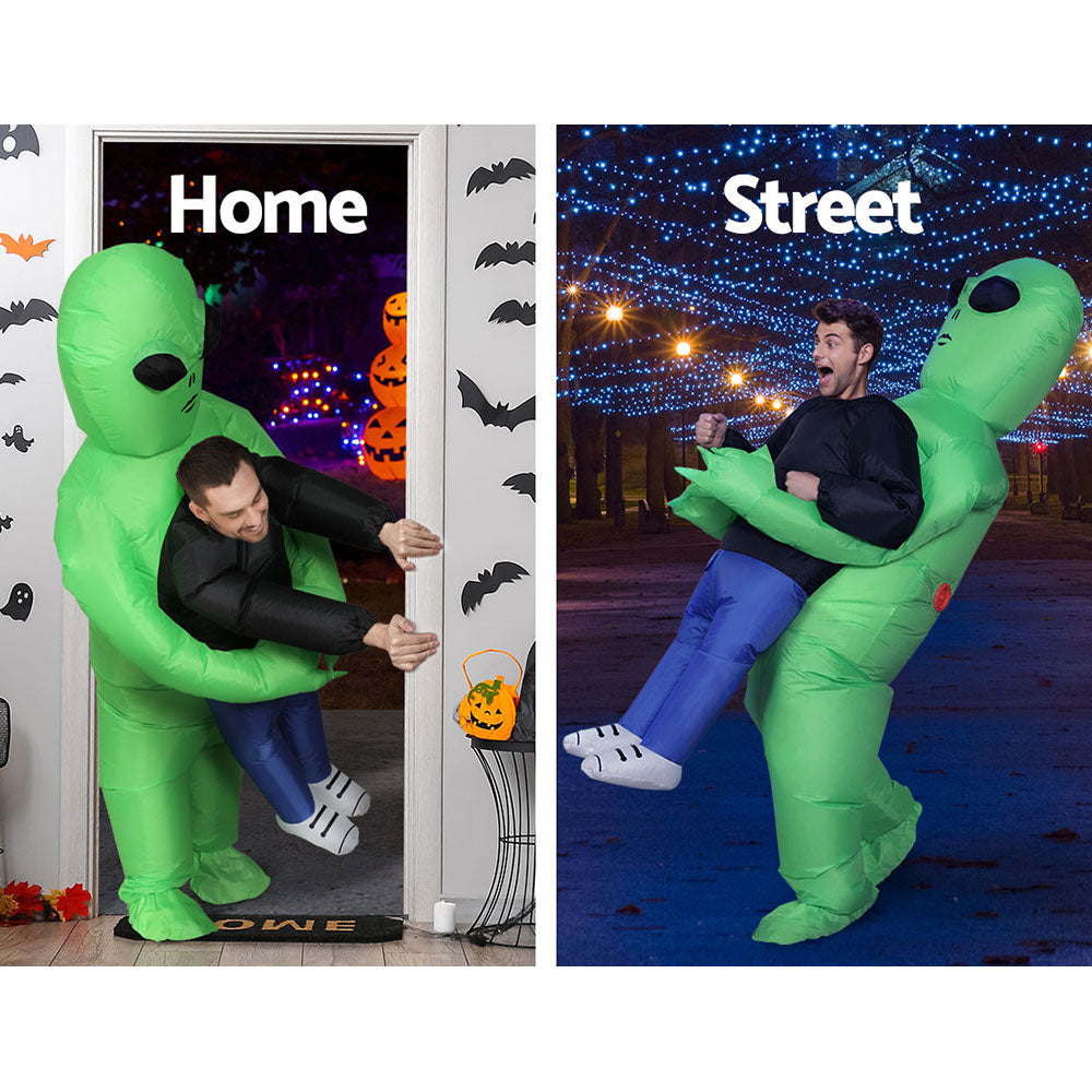 Party Supplies: Inflatable Green Alien Costume Adult Suit Blow Up Party Fancy Dress Halloween Cosplay