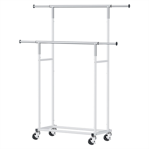 Artiss Clothes Rack Double Rod Airer Rail Coat Stand Adjustable Hanger