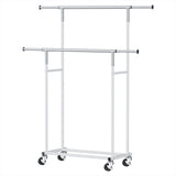 Artiss Clothes Rack Double Rod Airer Rail Coat Stand Adjustable Hanger