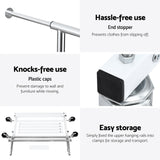 Artiss Clothes Rack Double Rod Airer Rail Coat Stand Adjustable Hanger