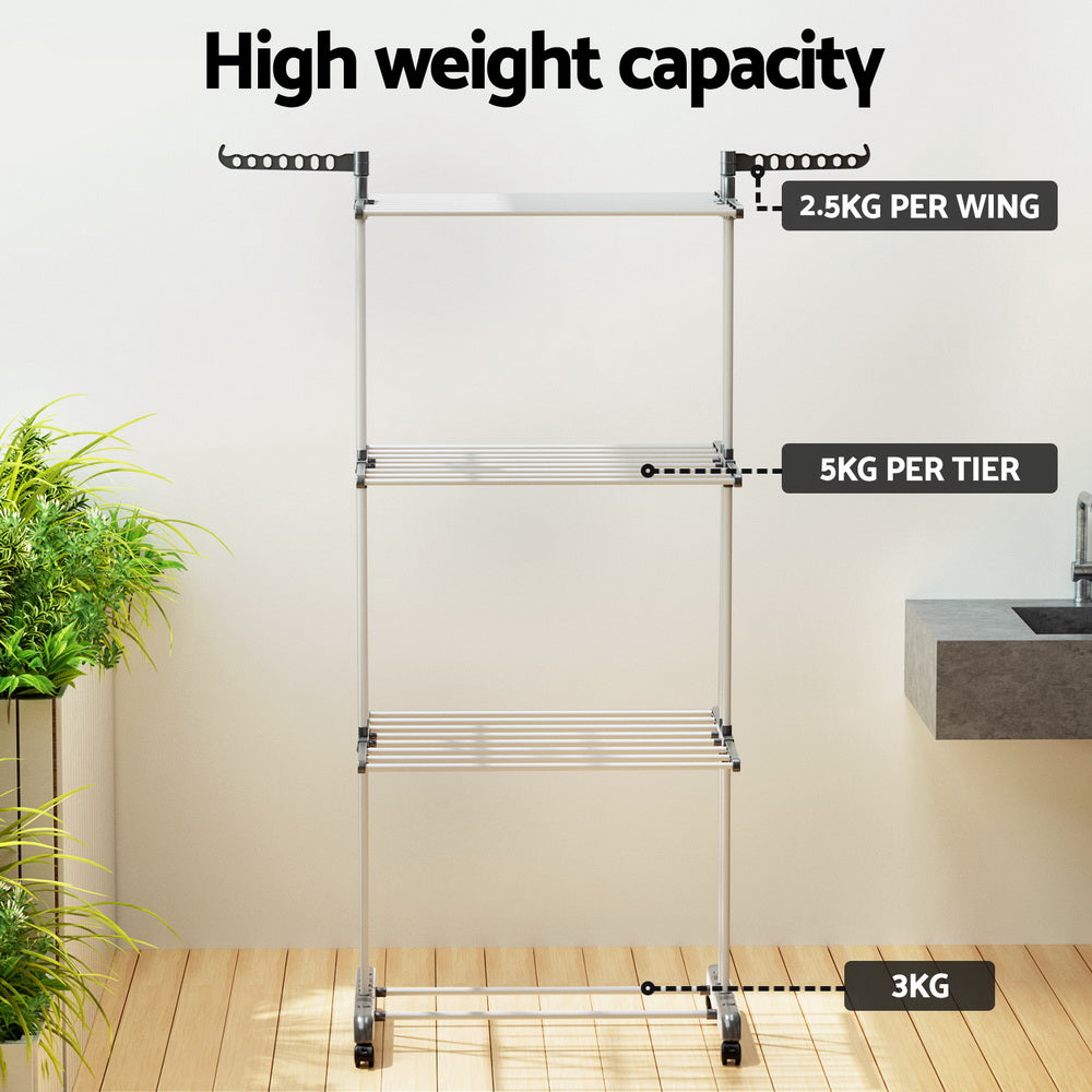 Clothing & Wardrobe Storage: Artiss Clothes Airer Drying Rack 173cm Coat Hanger Foldable