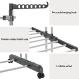 Clothing & Wardrobe Storage: Artiss Clothes Airer Drying Rack 173cm Coat Hanger Foldable