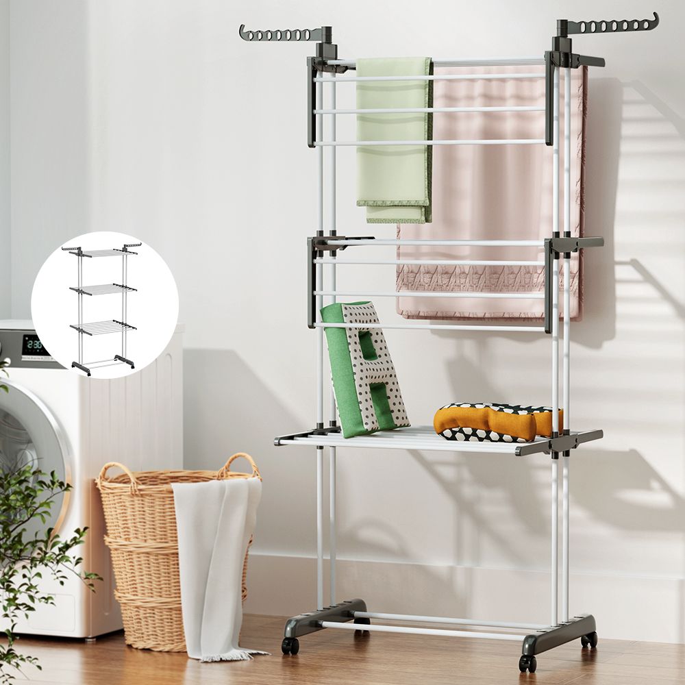 Artiss 2X Clothes Drying Rack 173cm Coat Airer Hanger Foldable