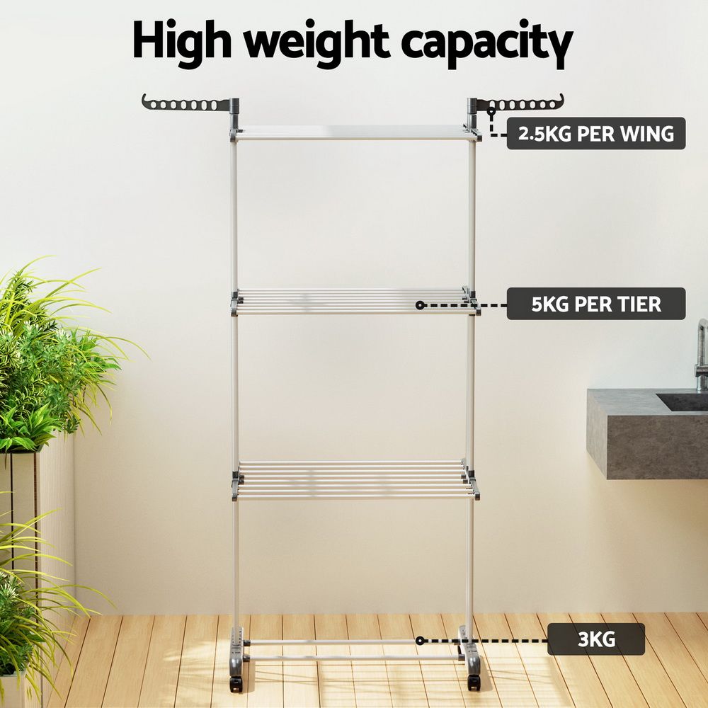 Artiss 2X Clothes Drying Rack 173cm Coat Airer Hanger Foldable