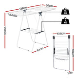 Artiss 2 Tier Clothes Rack Airer Foldable 139CM White