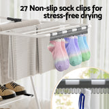 Artiss 2 Tier Clothes Rack Airer Foldable 139CM White