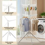 Coat Racks: Artiss Clothes Rack Airer 2 Tier Rotatable Hanger Foldable