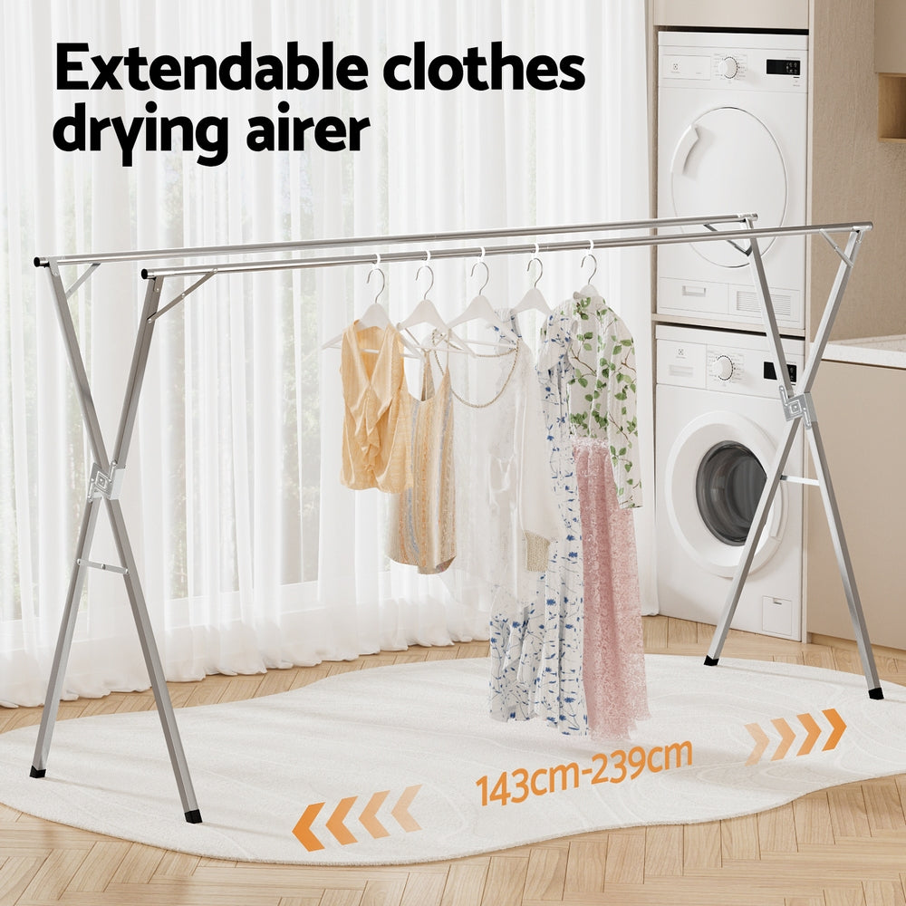 Coat Racks: Artiss Clothes Rack Adjustable Foldable Steel